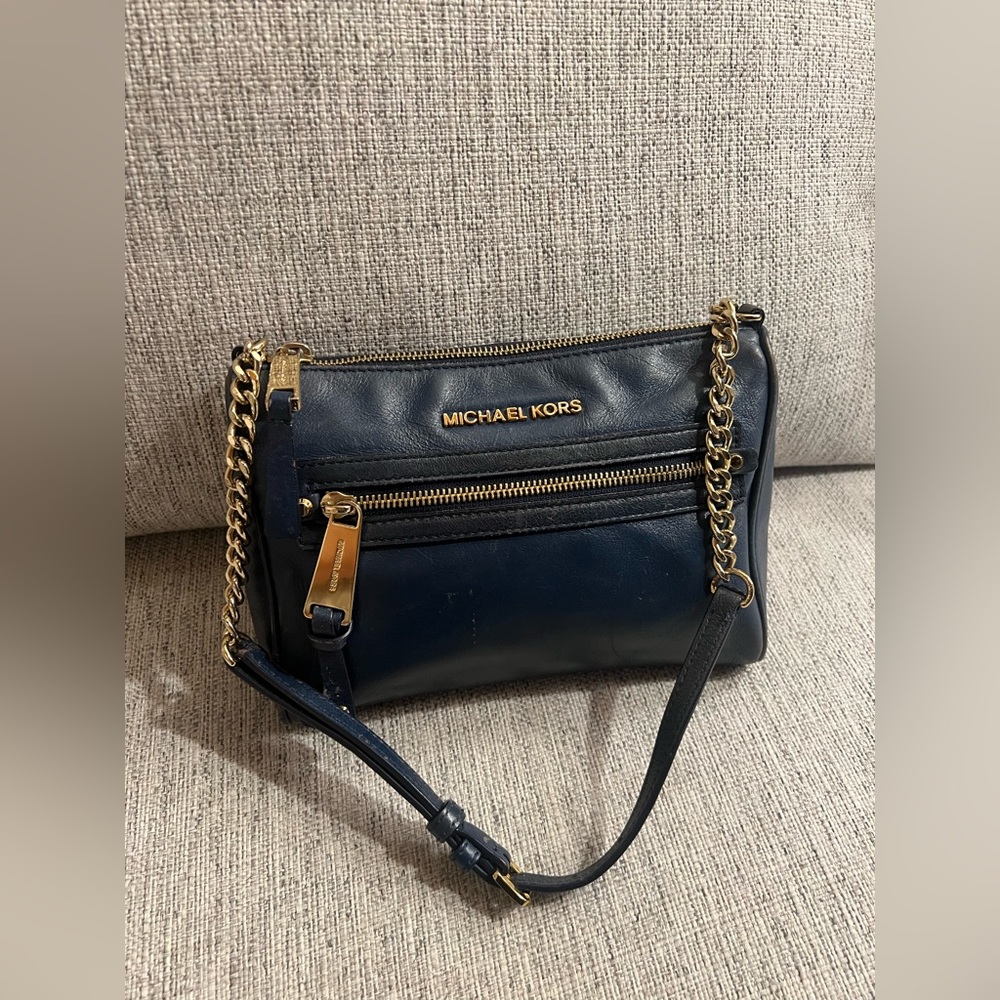 Michael Kors Chain Strap Crossbody with Gold Hardware
